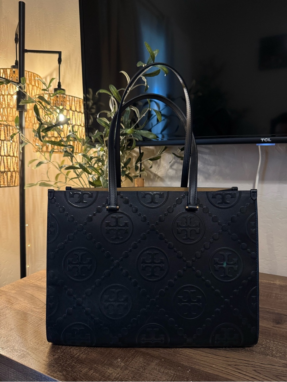 Tory Burch T Monogram Embossed Tote